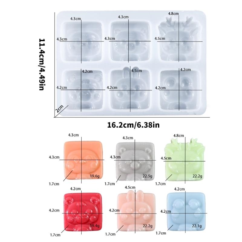 Flexible Silicone Baking Molds Unique 6 Cavity Animal Silicone Molds for Creative Bakers and DIY Dessert Making