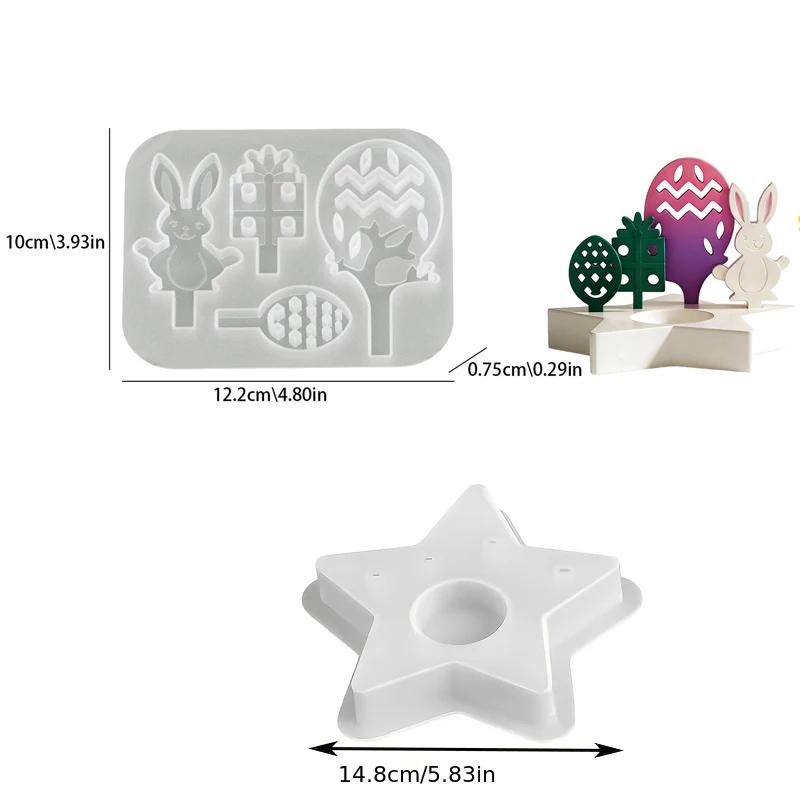 

Top Quality Easter Bunny Egg Silicone Mold | Resin Gypsum Candle Handicraft Gift for Festival Decoration Home Desktop Atmosphere