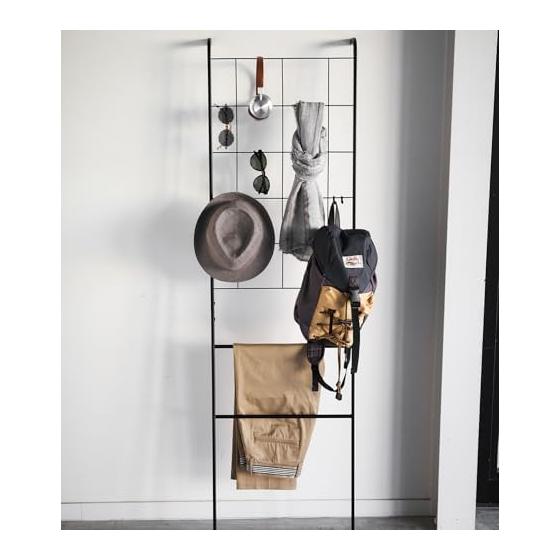Yamazaki Jitsugyo (Yamazaki) Stand-up Mesh Ladder Hanger Black Approx. W45 x D24 x H160cm Tower Ladder Rack Hanger Rack 4730