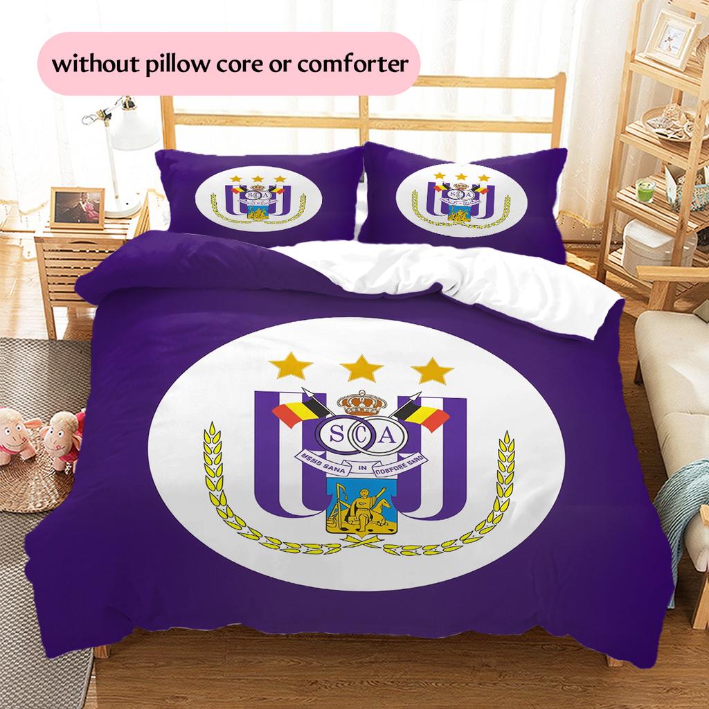 RSC Anderlecht  Pattern Bedding Quilt Set  Home Decoration  Gift (1 * duvet cover + 2 * pillowcase  without core)