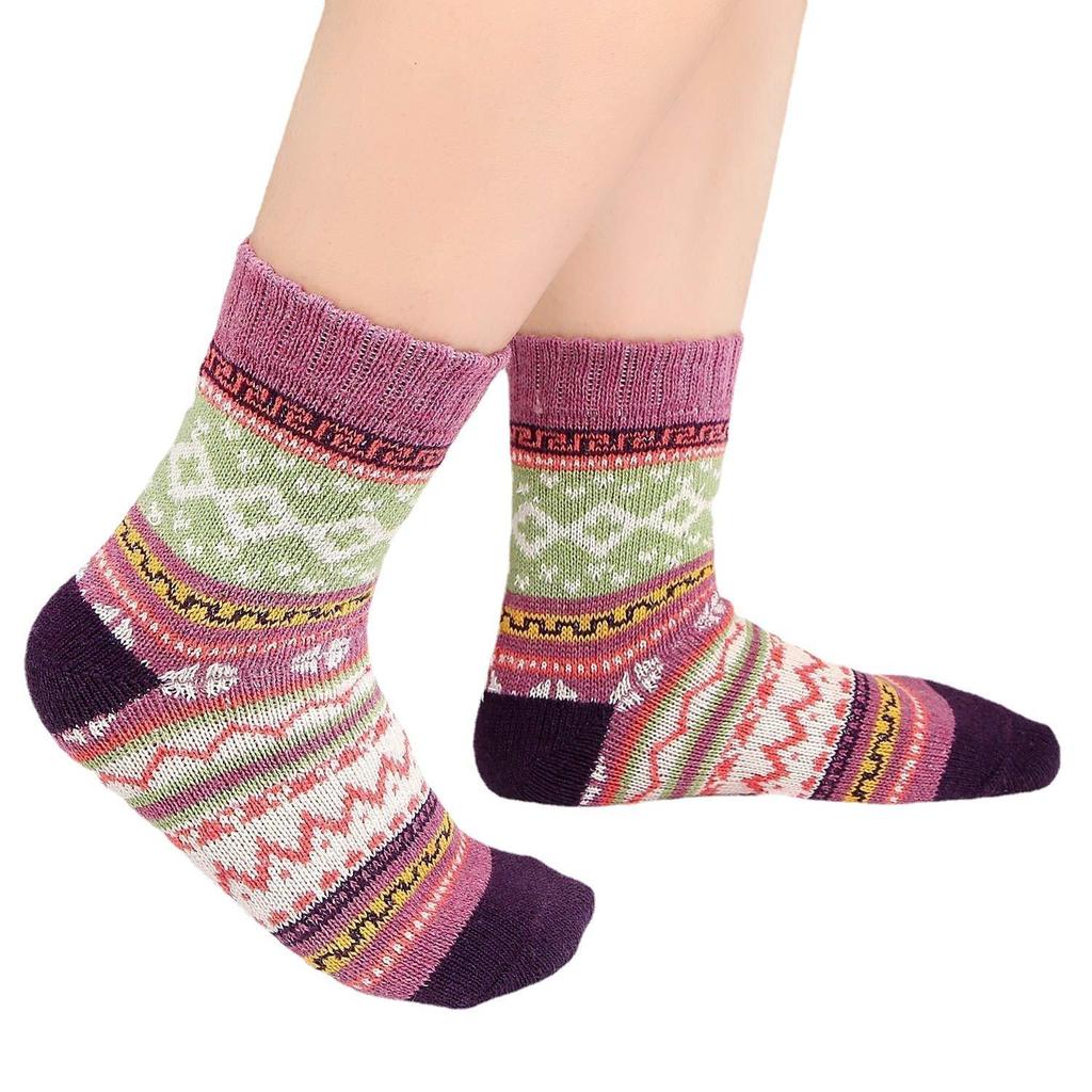 1 Pairs Women's Winter Warm Socks Vintage Socks Ethnic Style Cashmere Thermal Thicken Wool Sock For Women YSX