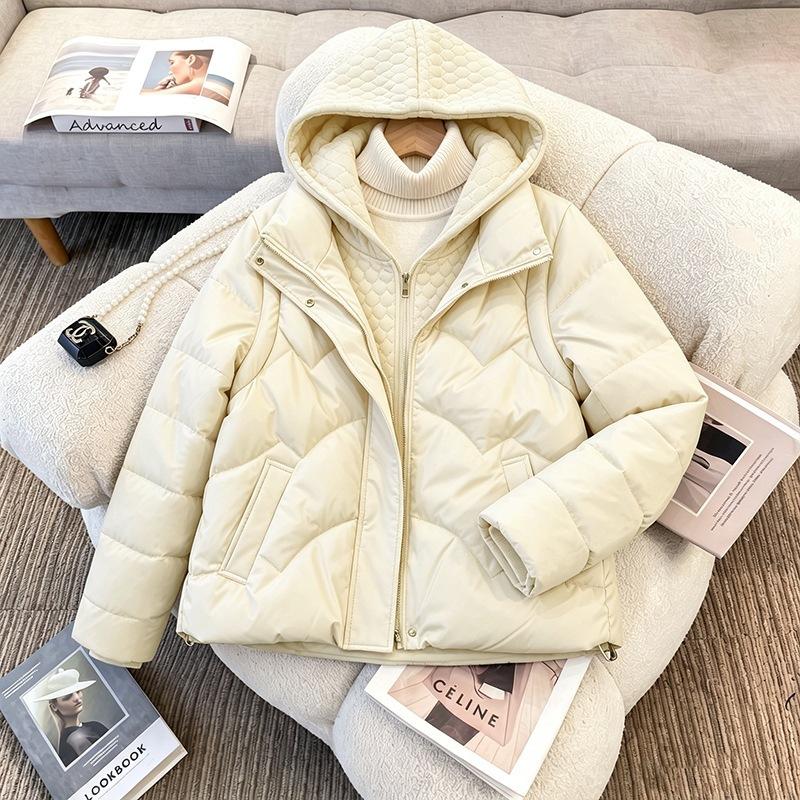 Removable and thickened new down padded jacket jacket winter padded jacket women's short fashion casual hooded
