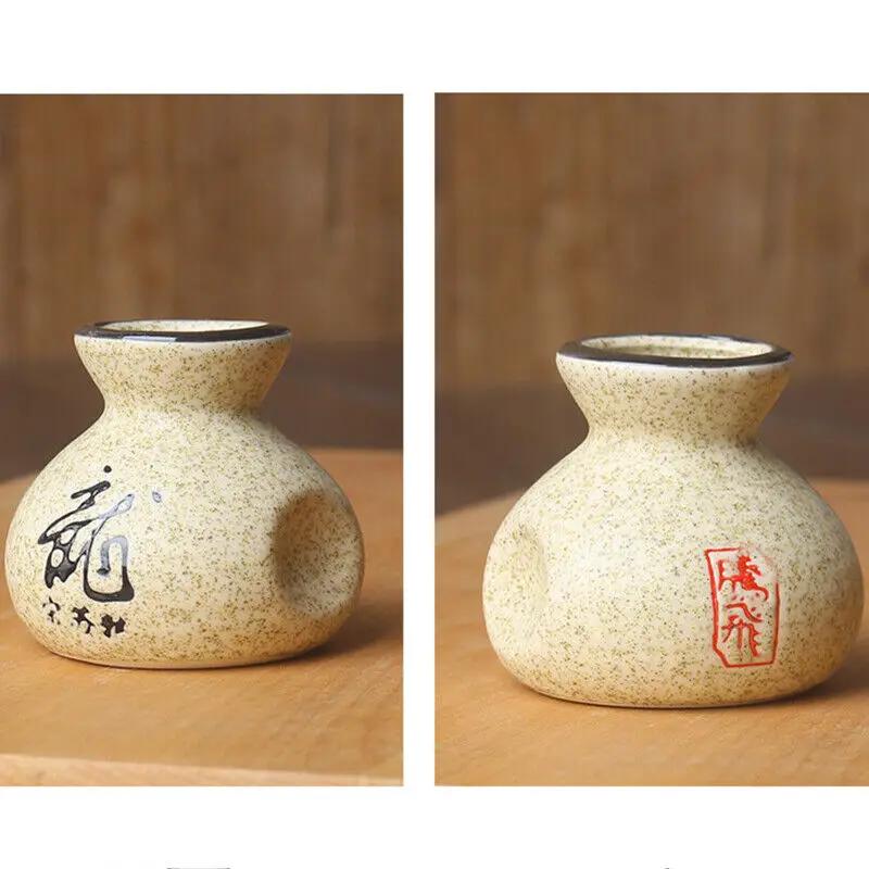 Japanese Ceramic Toothpick Holder Fruit Picks Container Jar Box Flower Vase Retro Small Vases Decor Toothpick Dispenser Box