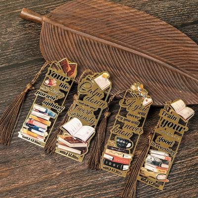 Advanced Texture Metal Motivational Bookmark, Exquisite Birthday Gift Bookmark for Students