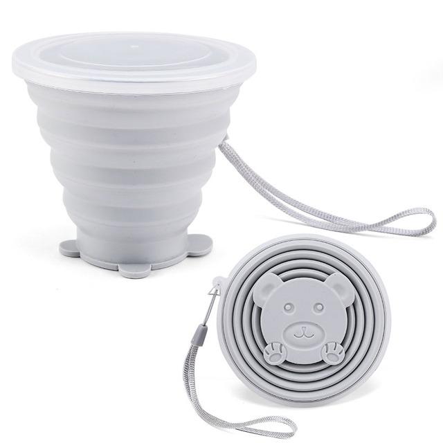 Folding Cup 180ml Food Grade Silicone Water Cup Portable Silicone Retractable Environmental Friendly Drinkware
