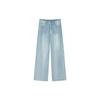American Retro Style Star-Studded Rhinestone Jeans for Women, New Spring Design for Plus-Size Girls, High-Waisted Wide-Leg Pants