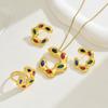 Geometric Rhinestone Necklace Pearl Women Jewelry Set Fashion Earrings Necklace Set  Wedding