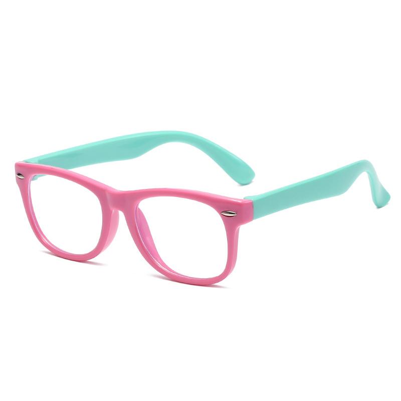 Anti Blue Light Kids Glasses Children Square Optical Eyeware Boy Girls Square Computer Transparent Eyeglasses Silicone Frame