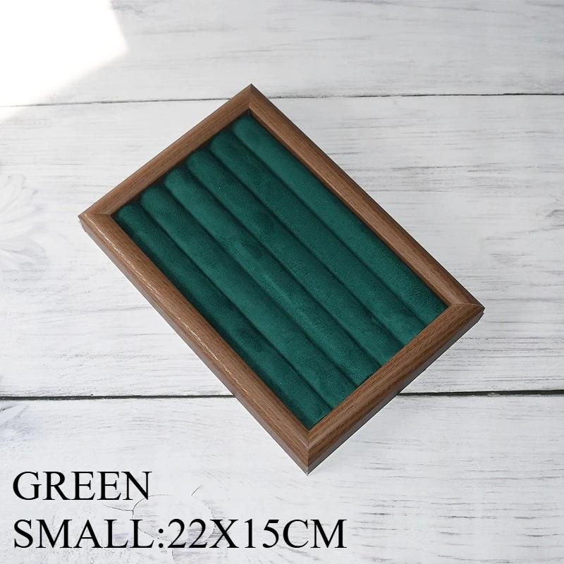 Solid Wood Ring Storage Tray Walnut Wood Counter Ring and Earring Display Tray Shop Home Bracelet Earring Display Pallet