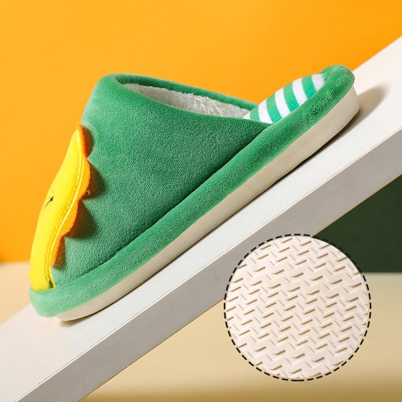 Dětské pantofle Roztomilý kreslený dinosaurus Plyšové pantofle Měkká podrážka Neklouzavá Dětská obuv Domácí obuv