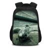 Helicopter Large Capacity Lightweight Double-layer Backpack with New Mechanical Printing the Best Gift for Boy and Girl Schools