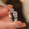 Women's Luxury Moissanite Ring: Blue Laurel Branch Design, 925 Sterling Silver, Ideal for Weddings