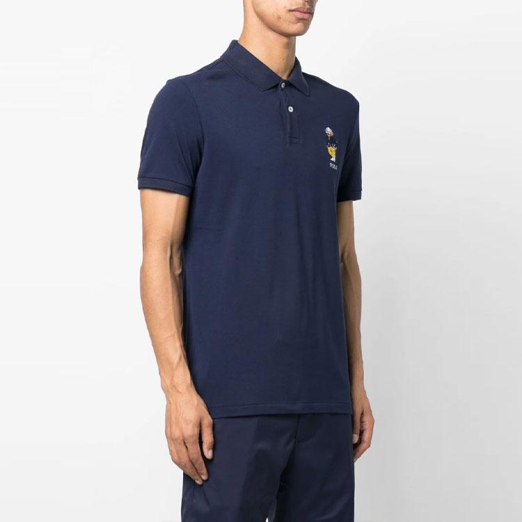 Polo Ralph Lauren Ss23 Logo Embroidered Short Sleeve Polo Shirt Men Polo Shirts Navy-Blue 710899528-001