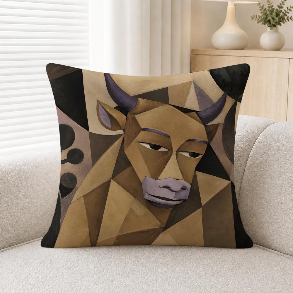 Cute Fictional Character Niulai Soft Plushs Fluffy Throw Pillow Cases For Sofa Bedroom Home Decor