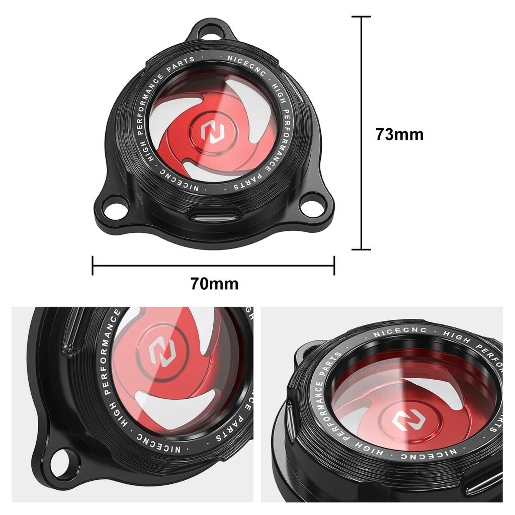 NICECNC For Suzuki DRZ400 DRZ400E DRZ400S DRZ400SM 2000-2024 DR-Z 400 400E 400S 400SM Transparent Engine Oil Filter Cap Cover