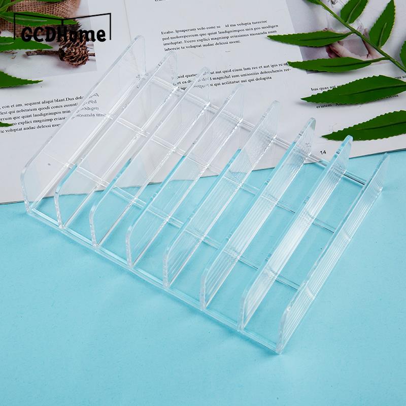 7 Grids Clear Acrylic Eyeshadow Compact Organizer Drawer Organization Transparent Slot Cosmetics Case Divider Makeup Storage Box