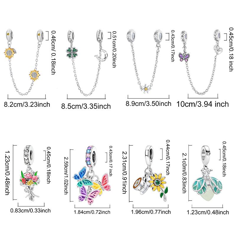 New Copper Firefly Butterfly Flower Plant Series Charms Fit Diy Bracelet Making Gift Of Personalized Jewelry