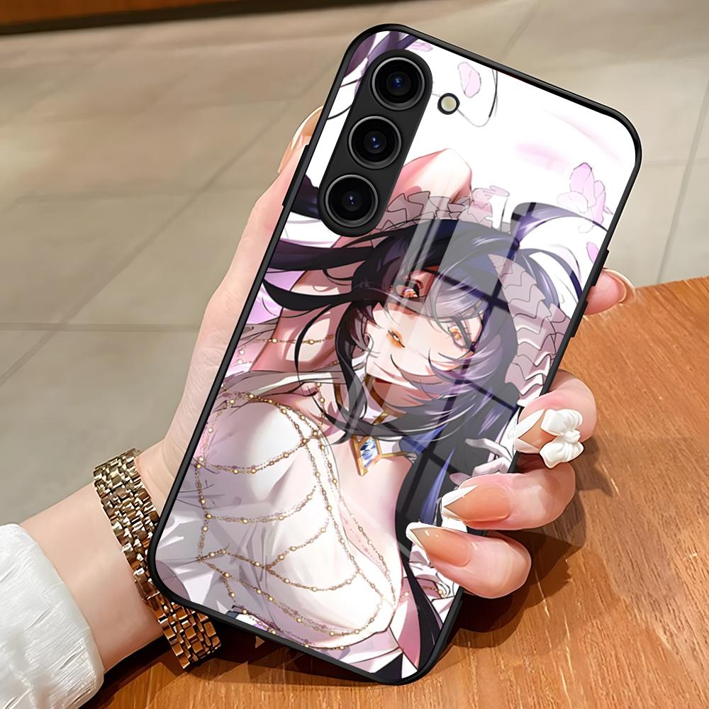 

OVERLORD Albedo Phone Case For Samsung S26 S25 Edge Ultra S23 S22 S21 S20 Ultra Plus S24 Fe A54 A53 A25 Glass Cover Samsung S24 Plus