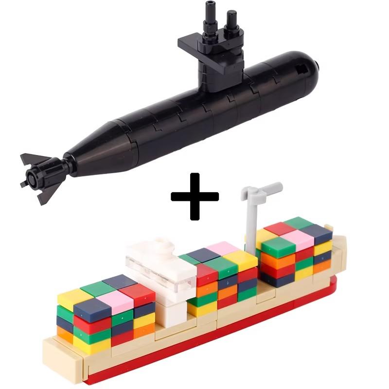 

Bricks Toys Model DIY Mini Cruise Ship Cargo Ship Submarine Building Blocks Sea Vessel Titanic Boat Scene Matching Kids Children