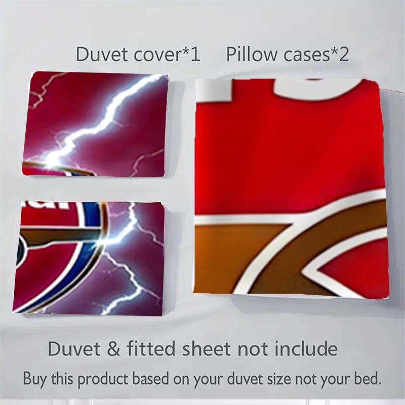 Juego de Ropa de Cama para el Hogar con Rayos y Escudo del Arsenal Football Club, 3 Piezas - Traje Universal de Tres Piezas para Dormitorio, Habitación de Invitados, Sala de Estar, Decoración de Hotel