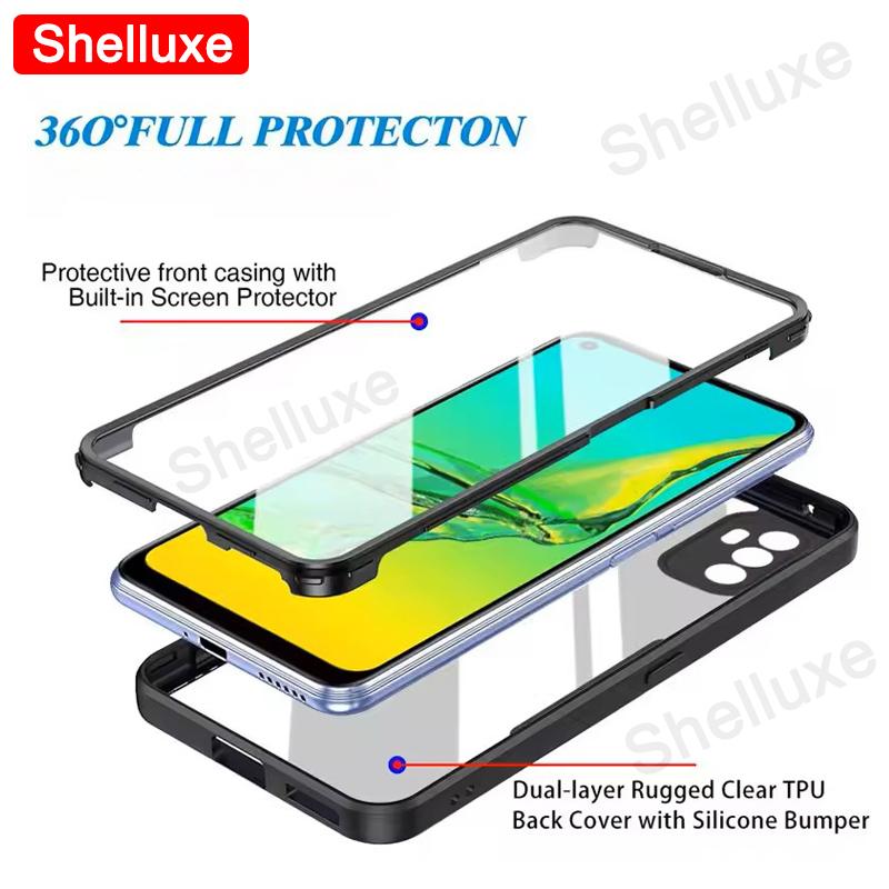 360 Ganzkörper Vorderseite+Rückseite Klare Hülle Shelluxe Für OPPO A53 A53s A33 A32 OppoA53 OppoA53s 2020 Silikon Doppelseitige Handyhülle