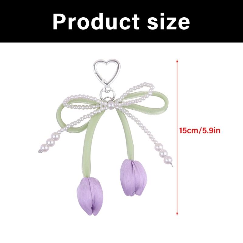 Pearls Bows Bag Charm Pendant Aesthetic Purse Charms Aesthetic keychains Keyring for Women Backpack Purse Handbag Decors