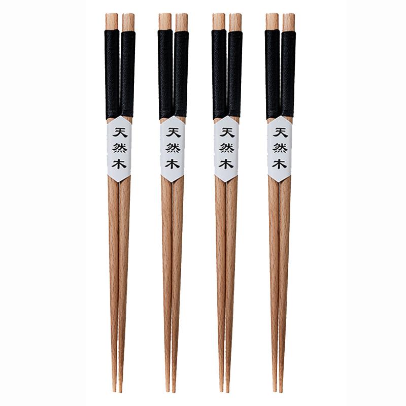 4 Pairs Chinese Chopsticks Japanese Sushi Sticks Wood Chopstick Set Reusable Korean Food Chop Sticks Wooden Kitchen Tableware