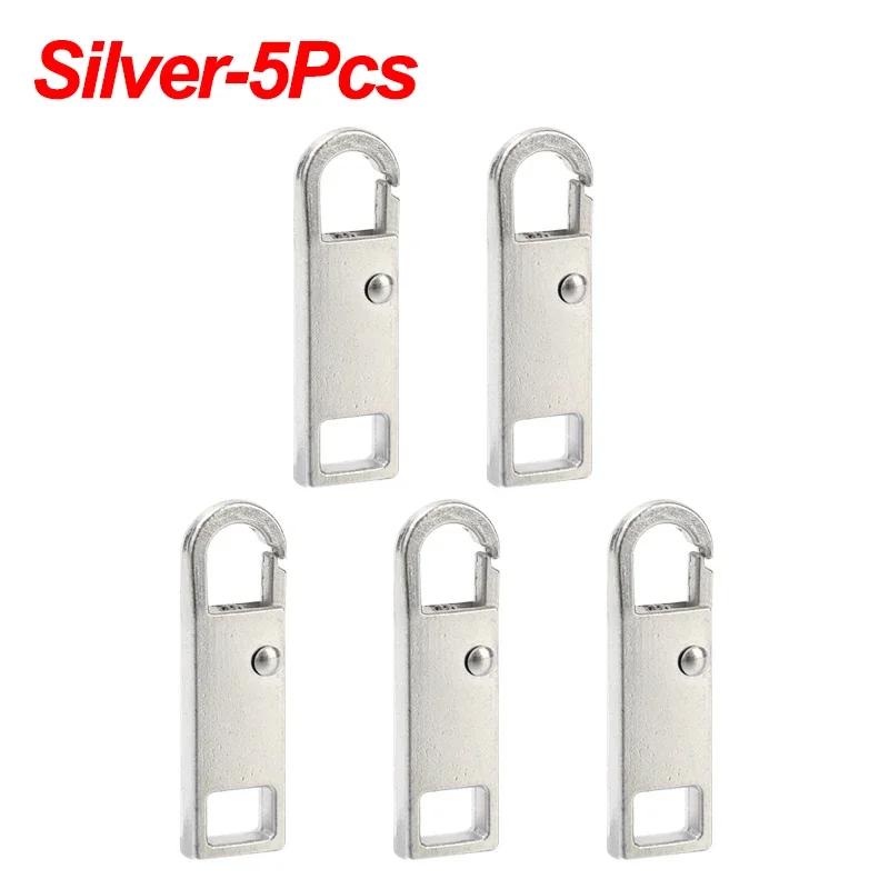 5/1Pcs Metal Zipper Pull Replacement Instant Repair Zipper Head Puller for Clothes Purse DIY Sewing Detachable Zipper Slider Tap