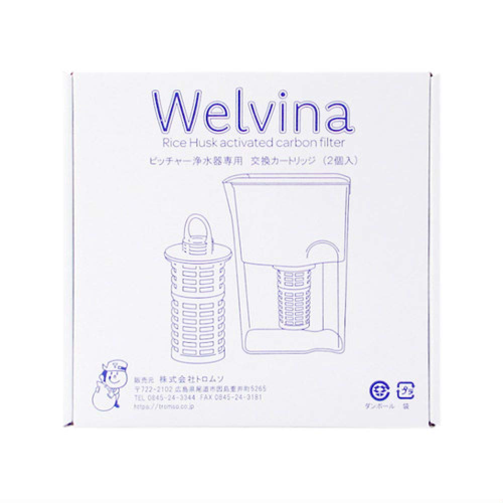 Silica Water Purifier Welvina Welvina Water Purification Pitcher Pot Type Dedicated Cartridge 1 Box for About 1 Year [Genuine Product] (2 Pieces)