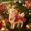 Weihnachtsfeier Deko 2D Flaches Weihnachtsschaf Hängende Dekoration mit Lanyard, Acryl Saisonale Gastgeschenke Baum Anhänger für Zuhause Festlich Und Andenken