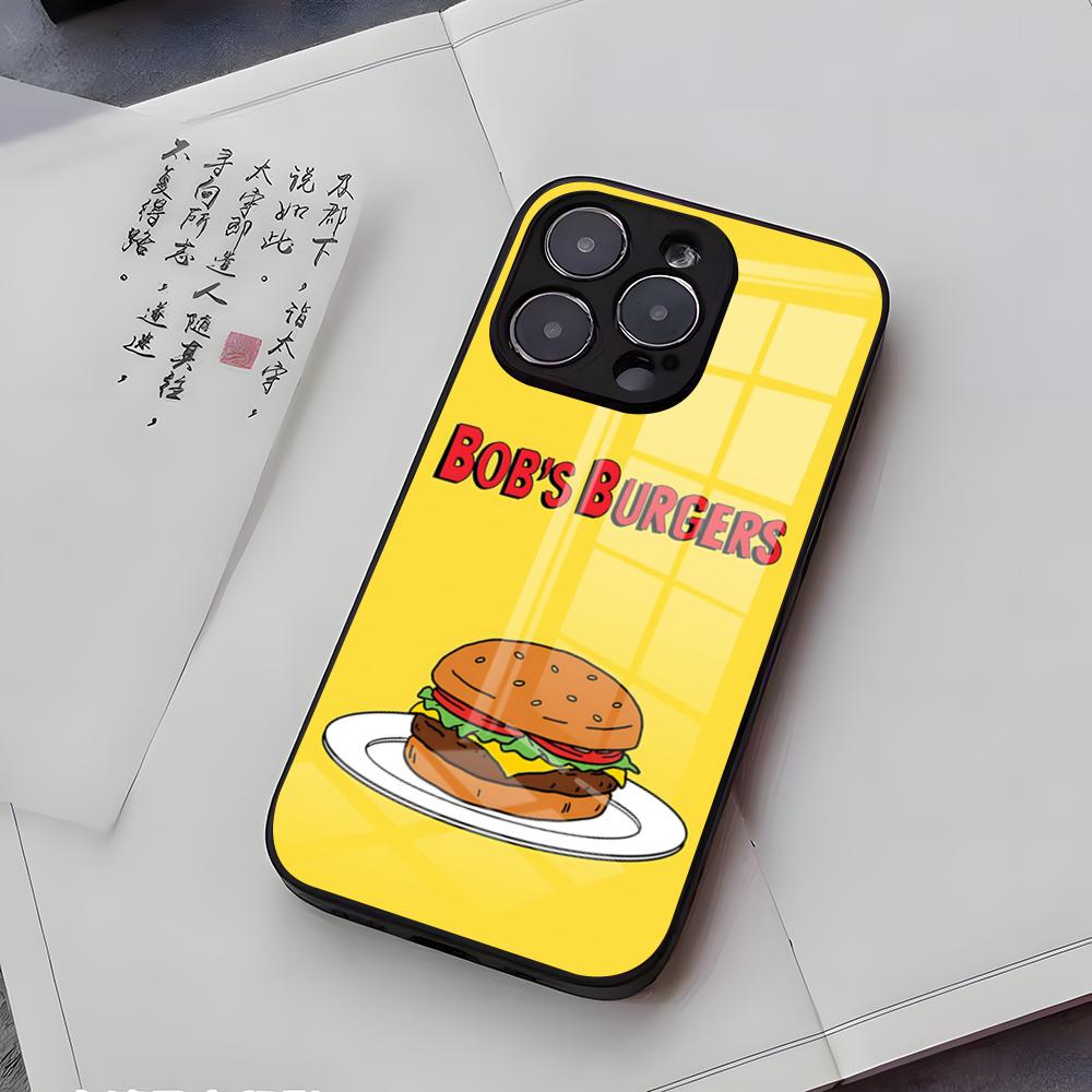 B-Bobs B-Burgers Phone Case For IPhone 17 Air 16 E Pro Max 15 14 13 Mini 12 Pro 11 Max Plus Black Glass Cover