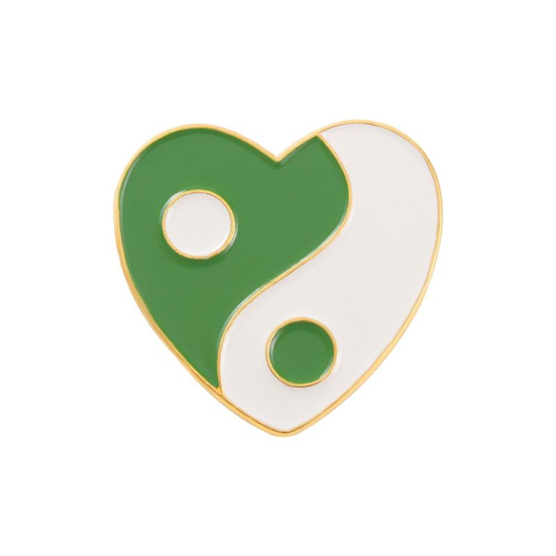Symmetrical Metal Chic Brooch Heart Shape Creative Alloy Pin For Unique Statements Fashion
