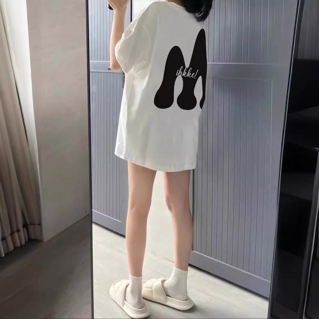 Couples pure cotton short-sleeved t-shirt women's summer loose and versatile half-sleeved t-shirt lower clothes missing design top tide