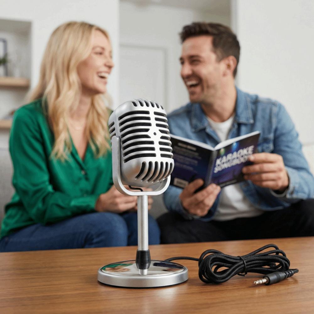 Clear Sound Vintage Microphone Classic Wired Microphone Retro Condenser Mic  Vocal Performance