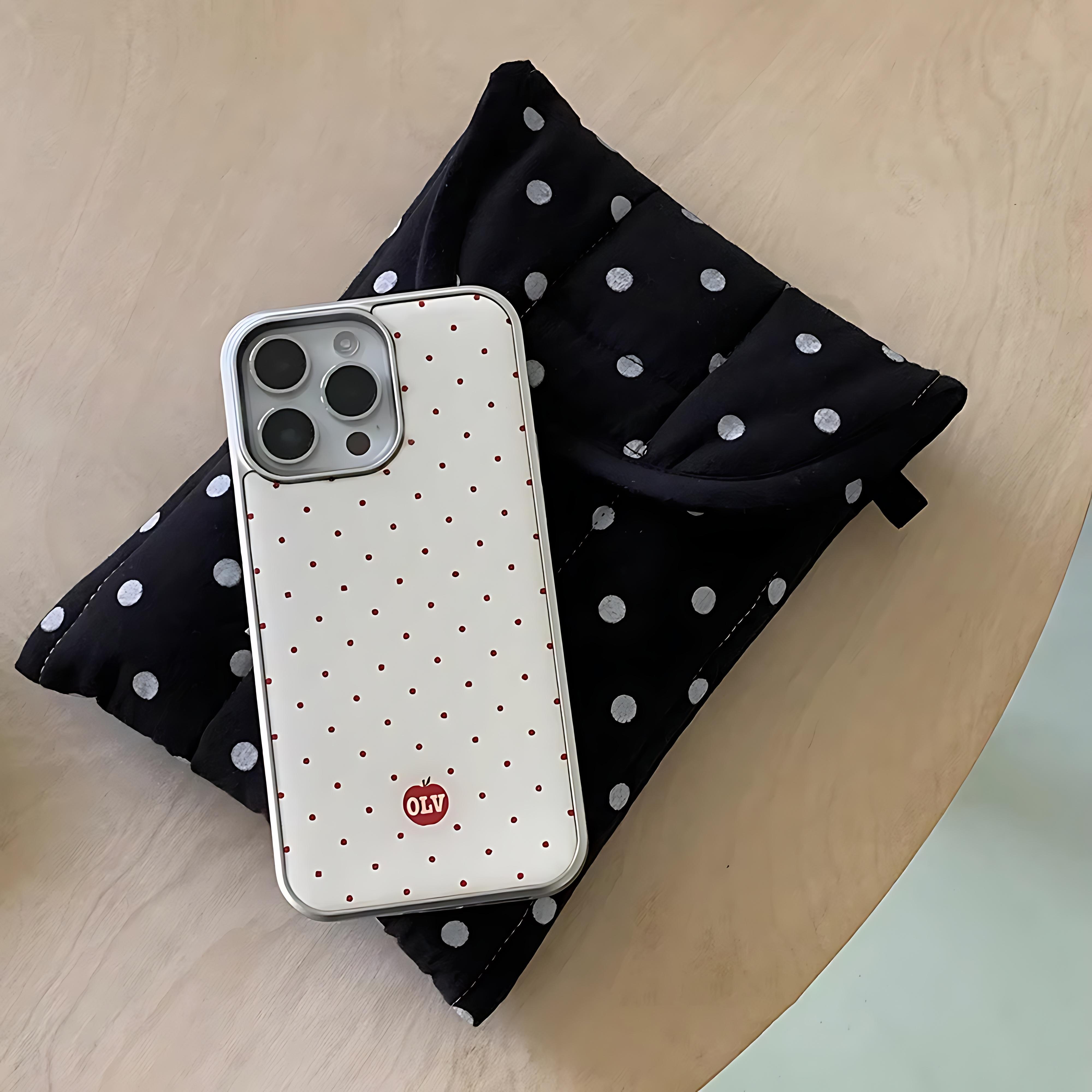 ins Корейский Красный Чехол для Телефона в Горошек для iPhone 17 16e 16 15 14 13 12 11 Air Pro Max X XR 8 7 Plus Роскошный Прозрачный Мягкий Чехол iPhone 11