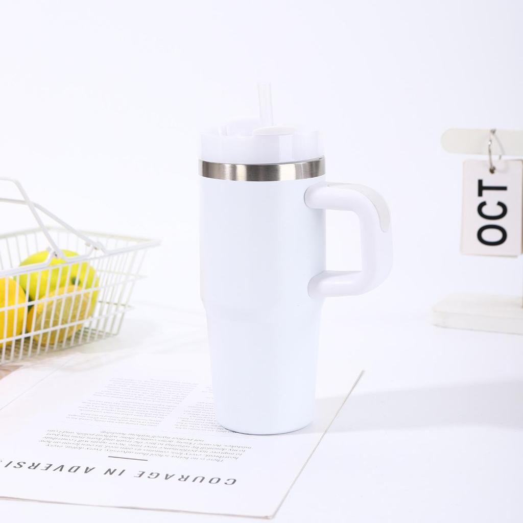 Simple 14oz Stainless Steel Vacuum Insulated Car Cup with Handle - Portable Outdoor Ice Buster