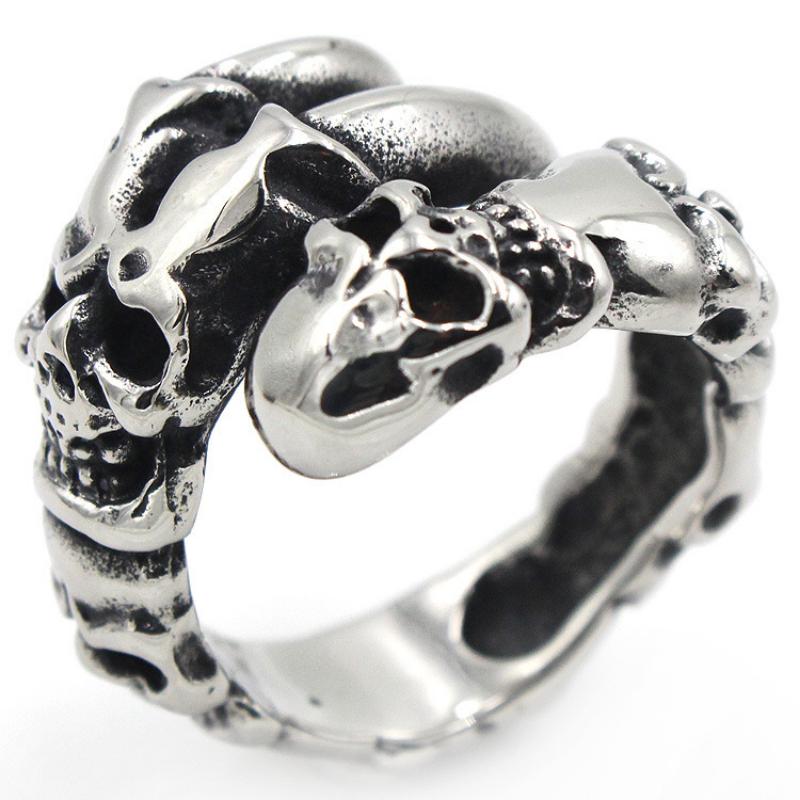 Skull Ring Retro Accessories Trendy Men's Punk Skull Claw Ring Animal Claw Bamboo Ghost Head Ring