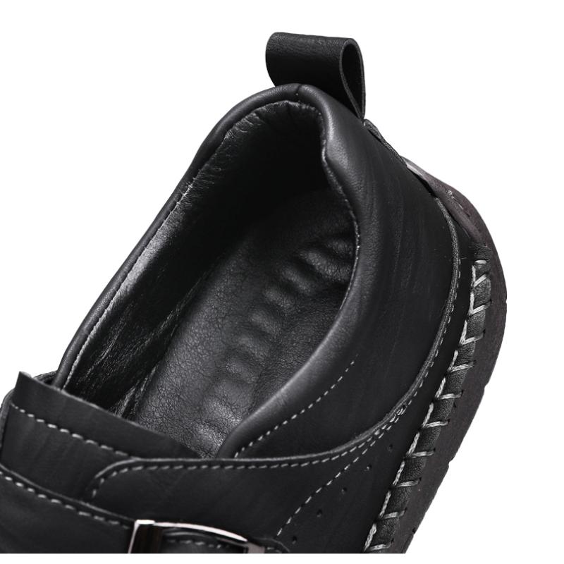 Men's Leather Shoes Slip on Casual Sneakers Flats Walking Shoes