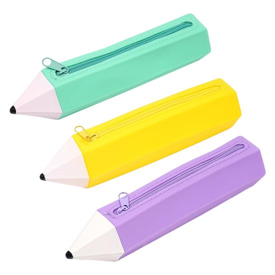Personalized Silicone Pencil Case Zipper Pen Pouch Stationery Organizer Makeup Travel Bag Teacher Appreciation Gifts