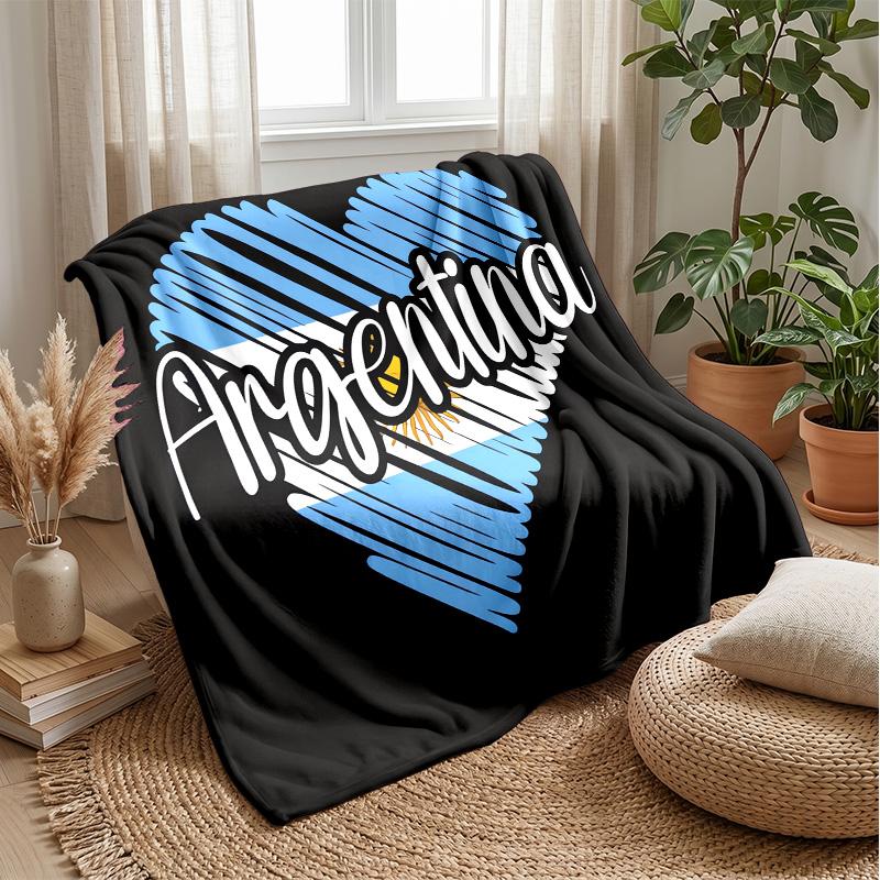 Argentina national football team Theme blanket Soft Flannel Blanket Plush Throw Blanket Cozy Sofa Bed Blanket for Home Decor