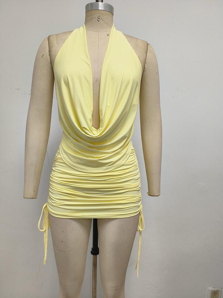2026 High-End Europäisches und Amerikanisches Damen Sommer Neckholder Bodycon Rückenfreies Kleid