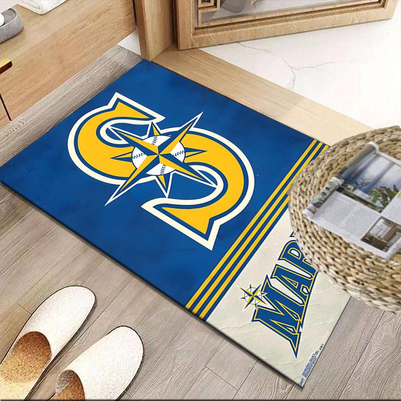 Mariners Team Logo Carpet, Kitchen Rugs, Yoga Mat, Non-Slip Mats, Rug for Bathroom, Living Room Bedroom, Camping Rugs Christmas Gift
