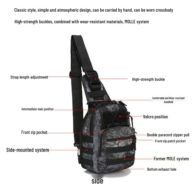 Tactical Camouflage Chest Rig Bag - Oxford Cloth Crossbody for Cycling & Sports