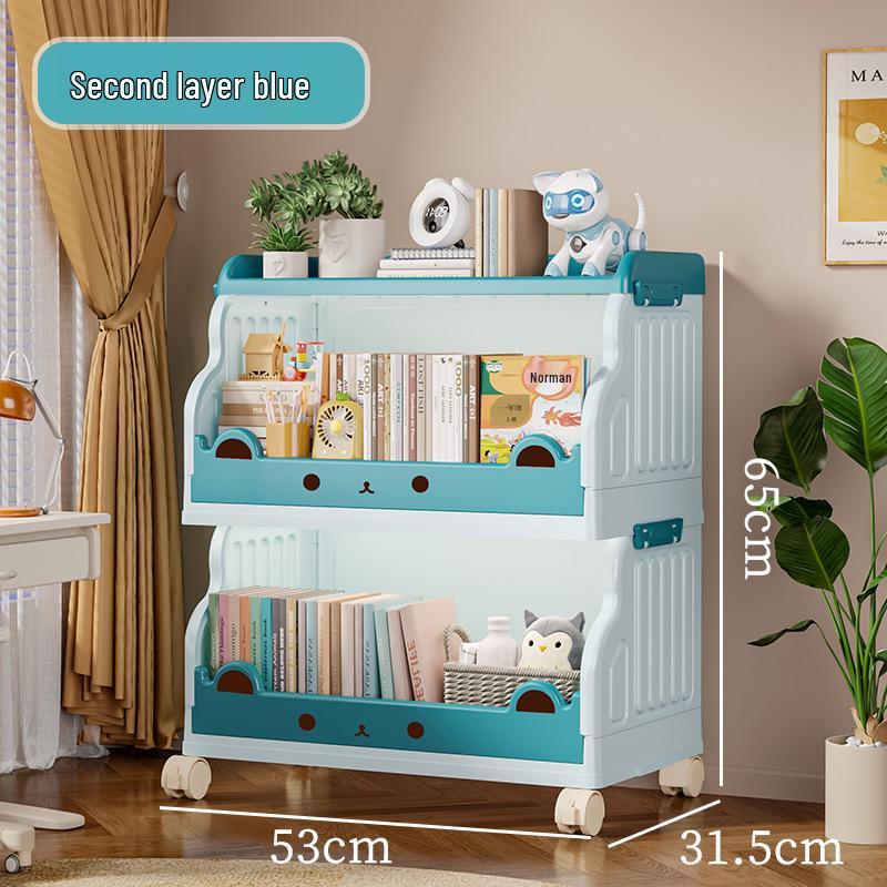Children's Movable Multi-Layer Bookshelf and Storage Rack