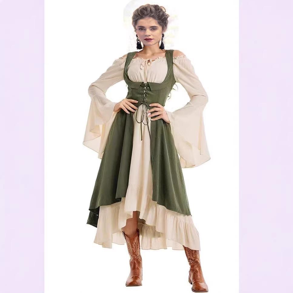 Medieval Royal Bell Sleeve Halloween Stage Costume