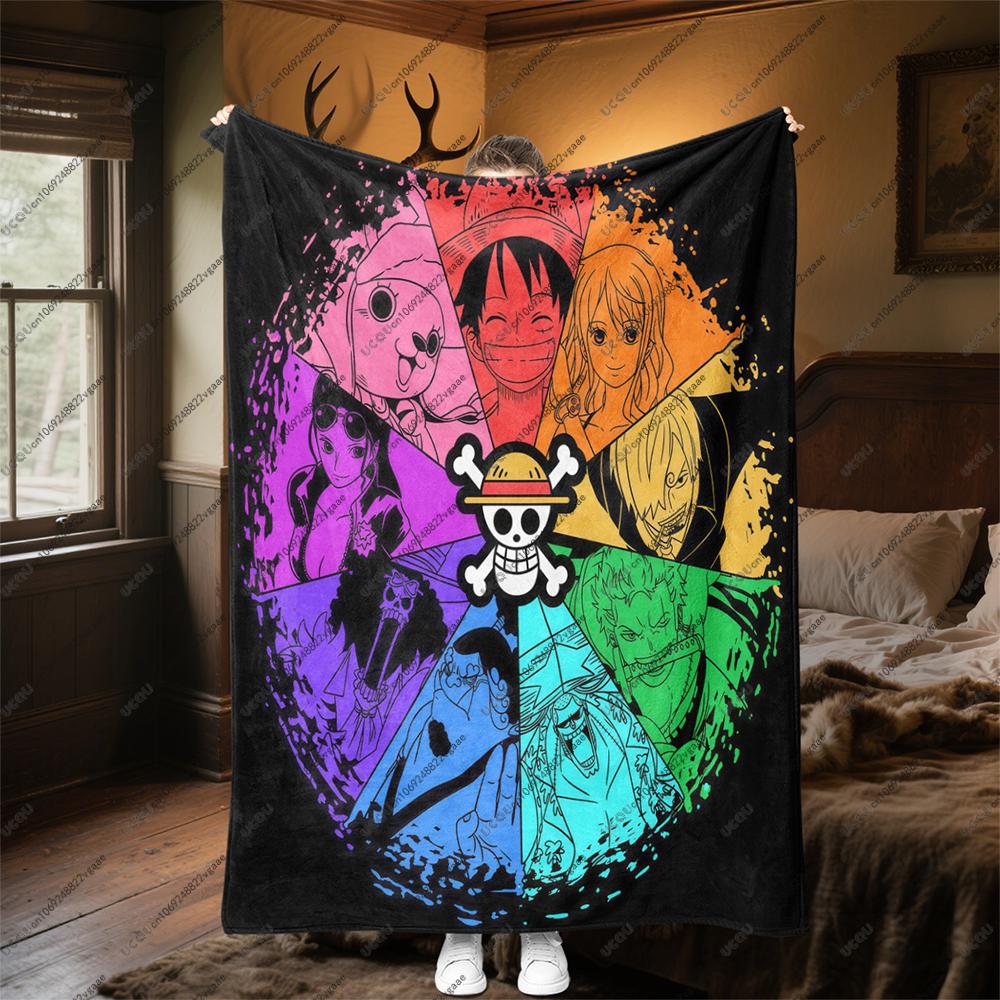 Anime ONE PIECE Luffy Soft Cozy Throw Flannel Blanket Gift Sofa Bed Travel Office Warm Autumn Winter Soft Christmas Halloween