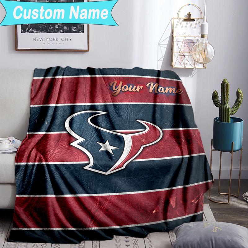 Custom Name Blanket Texans basketball Blanket Bedding Blanket for Travel, Camping, Living Rooms, Offices, Sofas, Fan Christmas gift