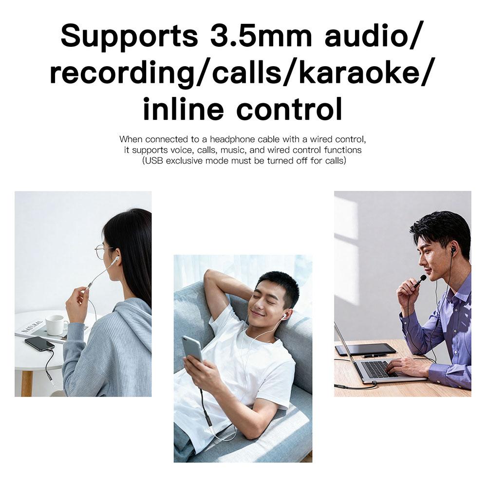 KEYSION Type-C To 3.5mm USB DAC ADC 24bit/48kHz Live Streaming HD Call Adjust EQ 32bit/384kHz HiFi Decoder Headphone Amplifie