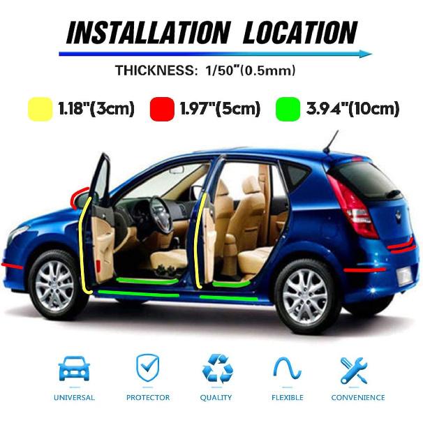 ToLanbbt Car Door Edge Guard Invisible Automotive Door Sill Guard Protectors Anti-Scratch Adhesive Tape Waterproof Strips For Car Door Edge