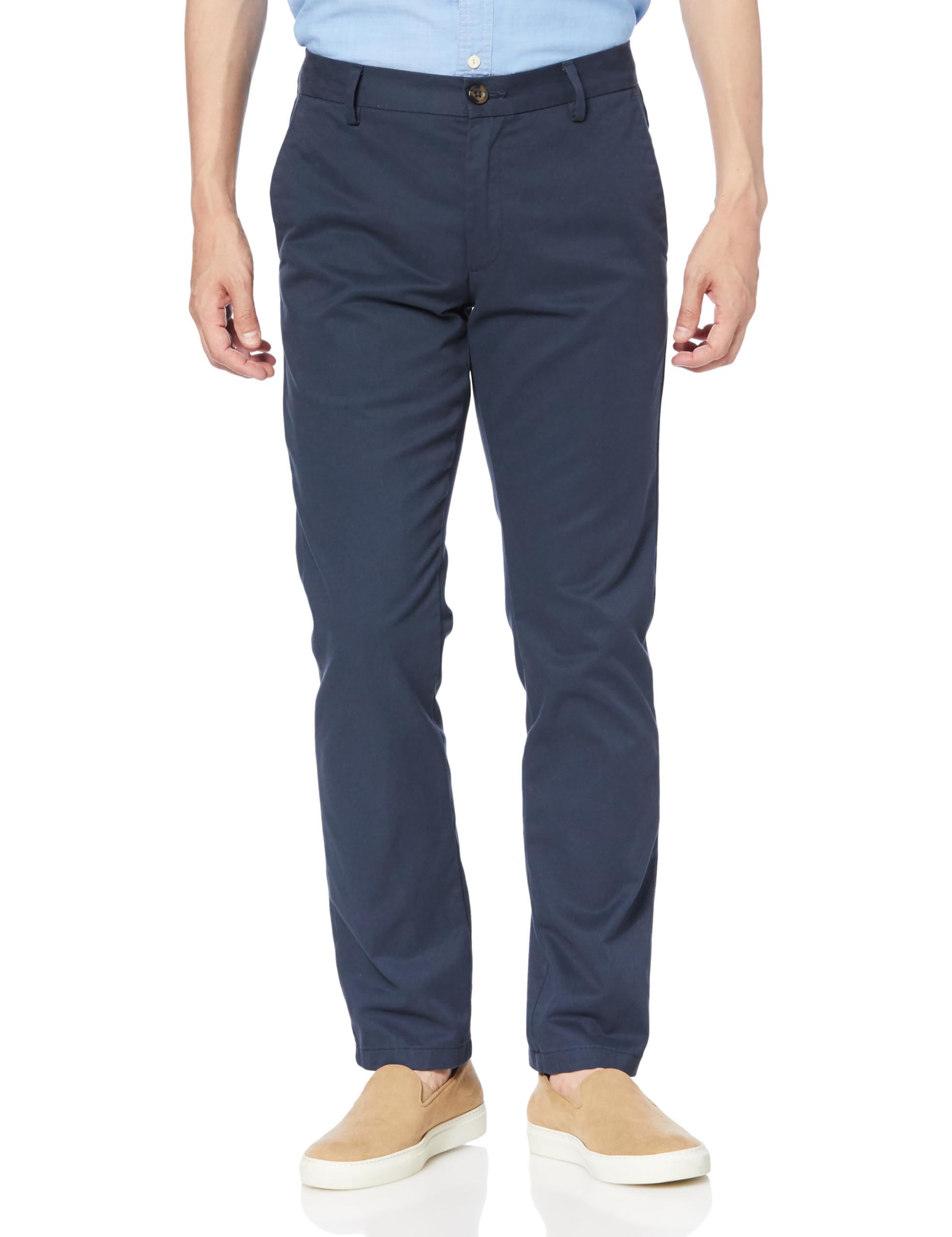 [Amazon Essentials] Chino Pants, No Pleats, Non-Stretch, Slim Fit, Men s, Navy, W32 / L30